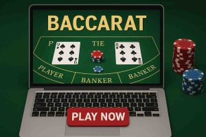 Baccarat no 5PPP com mesa virtual elegante e jogabilidade interativa